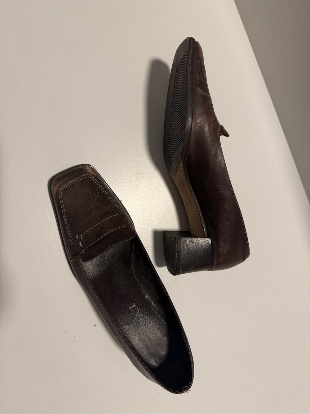 Vero Cuoio Dark Brown Leather Square-Toe Loafers